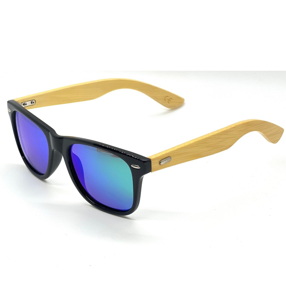 Bamboo Sunglasses Mirrored Lens Wood‎ Frame Trendy Fashion Shades Retro Classic